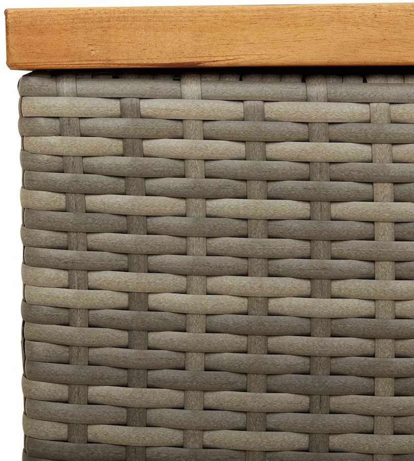 Sodo daiktadėžė, pilka, 110x50x54cm, poliratanas ir akacija
