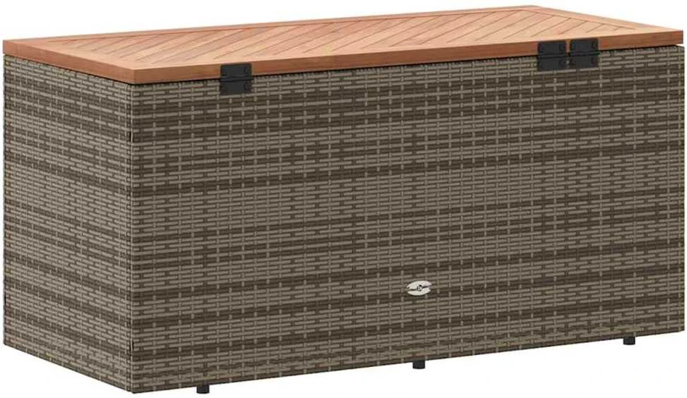 Sodo daiktadėžė, pilka, 110x50x54cm, poliratanas ir akacija