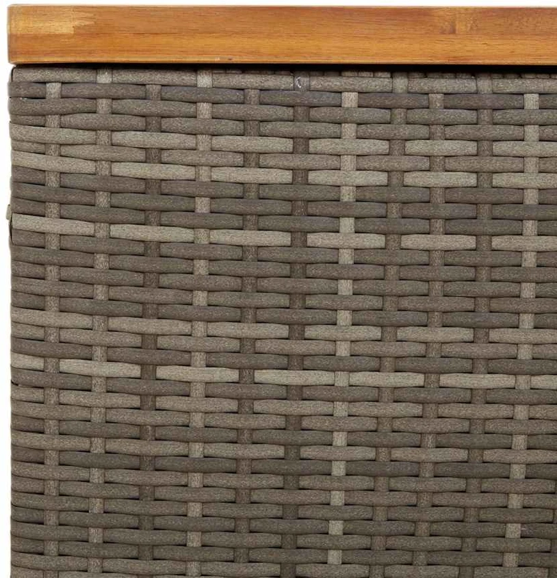 Sodo daiktadėžė, pilka, 110x55x63cm, poliratanas ir akacija