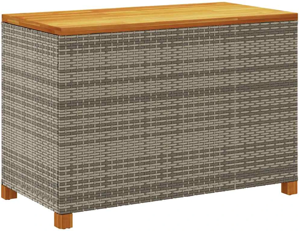 Sodo daiktadėžė, pilka, 110x55x63cm, poliratanas ir akacija