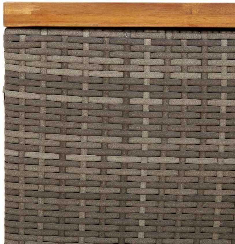 Sodo daiktadėžė, pilka, 110x55x63cm, poliratanas ir akacija