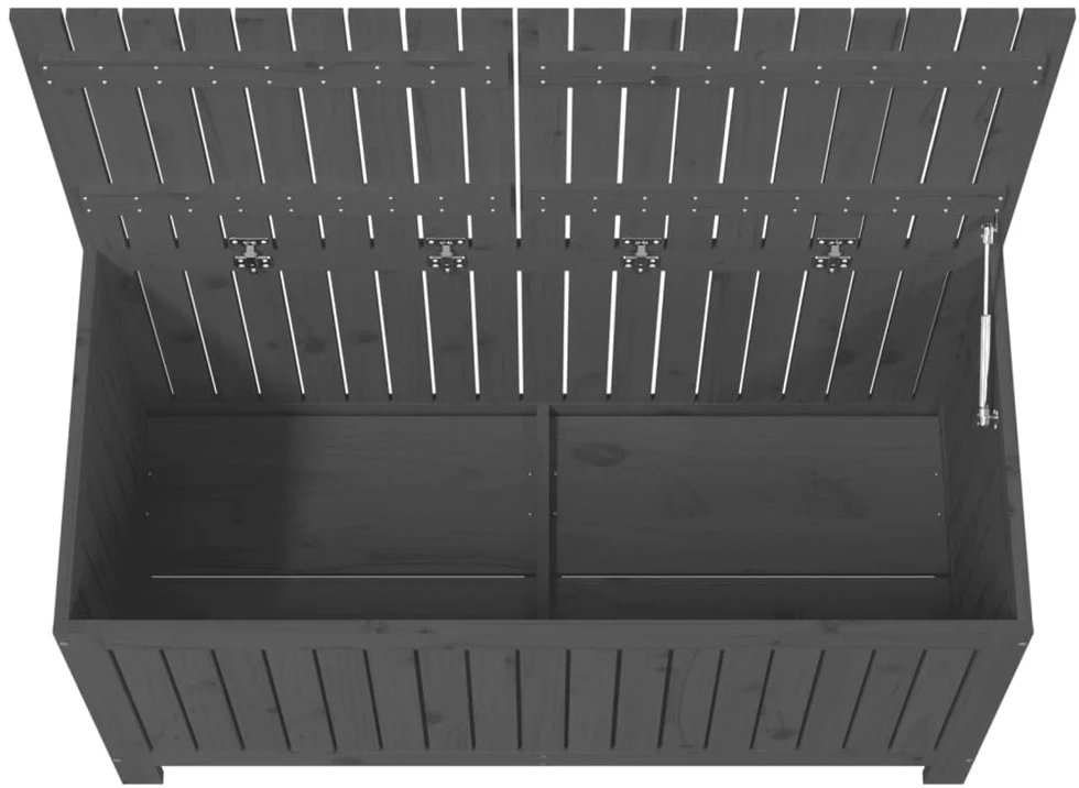 Sodo daiktadėžė, pilka, 121x55x64cm, pušies medienos masyvas