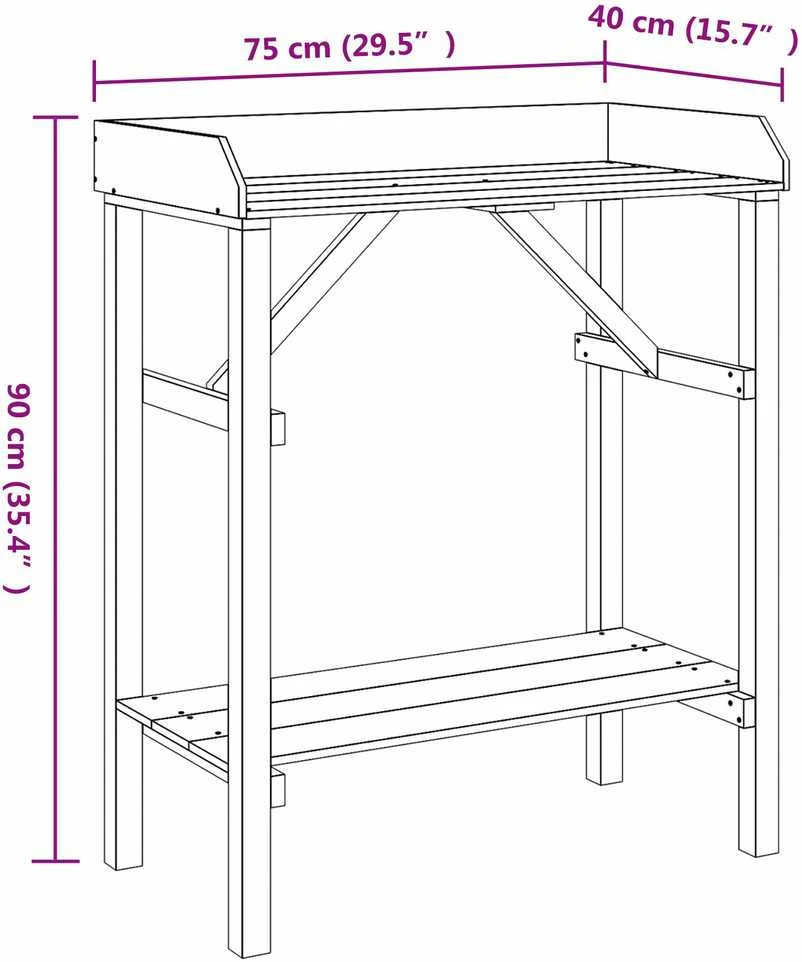 Persodinimo stalas Natūrali 75 x 40 x 90 cm