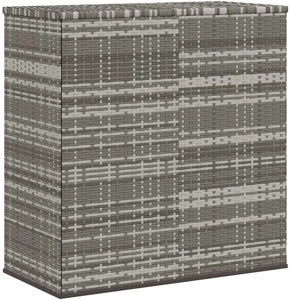 Sodo dėžė pagalvėlėms, pilka, 100x49x103,5cm, PE ratanas