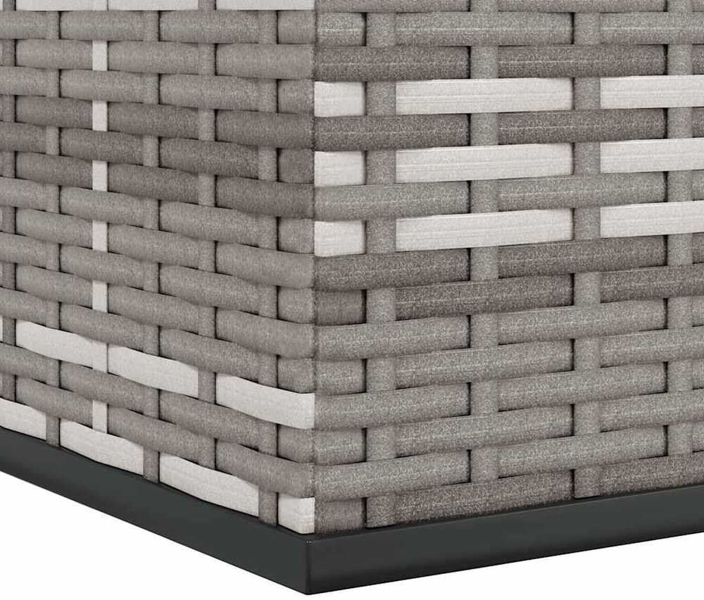Sodo dėžė pagalvėlėms, pilka, 100x49x103,5cm, PE ratanas