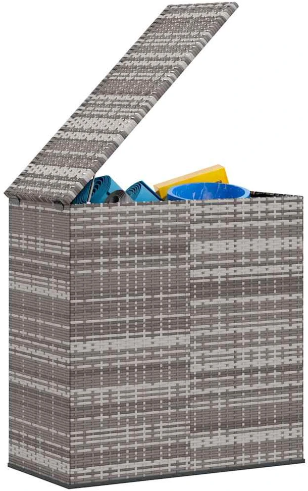 Sodo dėžė pagalvėlėms, pilka, 100x49x103,5cm, PE ratanas