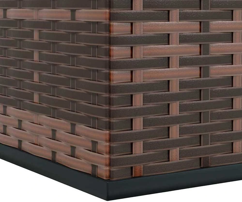 Sodo dėžė pagalvėlėms, ruda, 100x49x103,5cm, PE ratanas