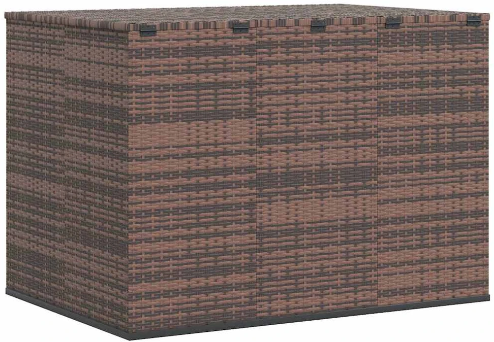 Sodo dėžė pagalvėlėms, ruda, 145x100x103cm, PE ratanas
