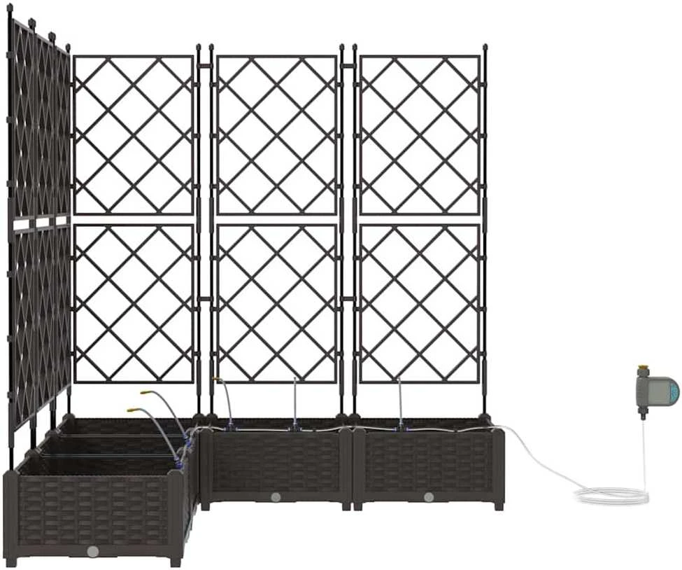 Sodo vazonas 5 vnt. Ruda 120 x 120 x 126 cm PP