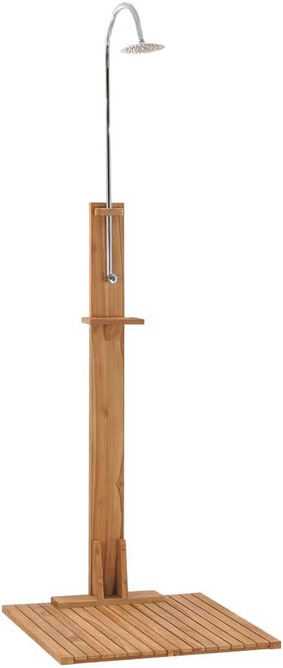 Sodo dušas, 75x75x210cm, tikmedžio medienos masyvas