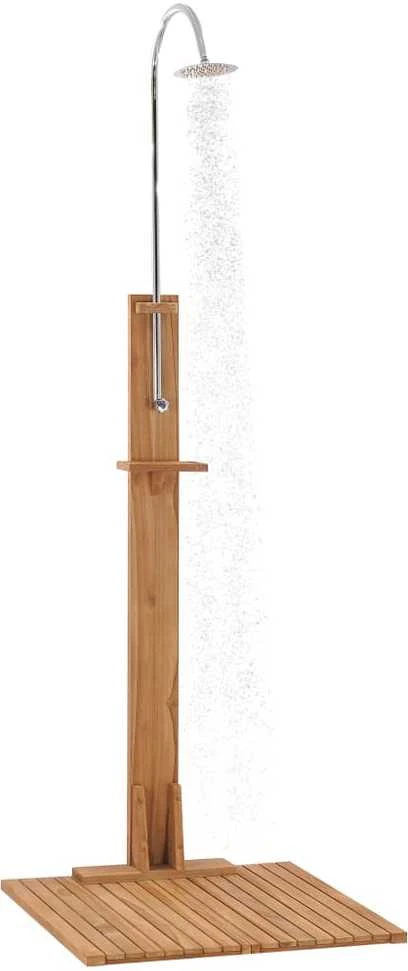 Sodo dušas, 75x75x210cm, tikmedžio medienos masyvas