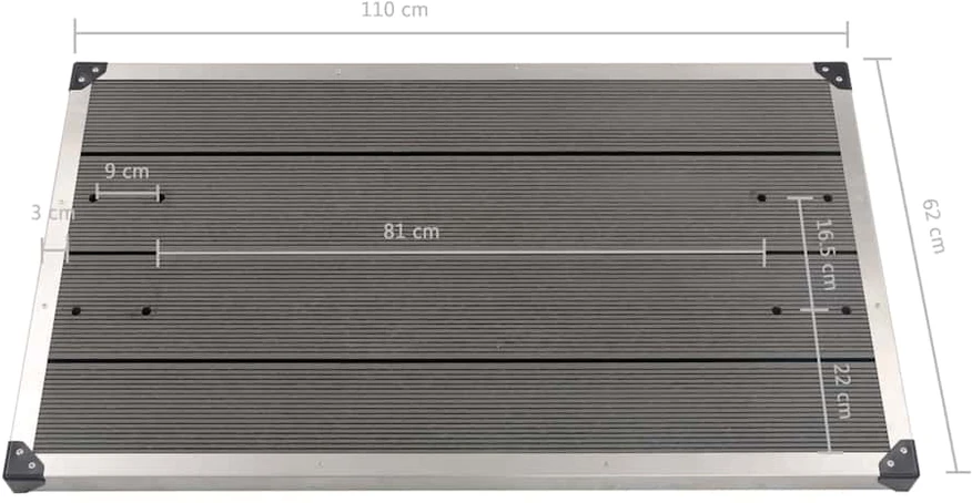 Sodo dušas su pilku pagrindu, 220cm, aliuminis (315943+48205)