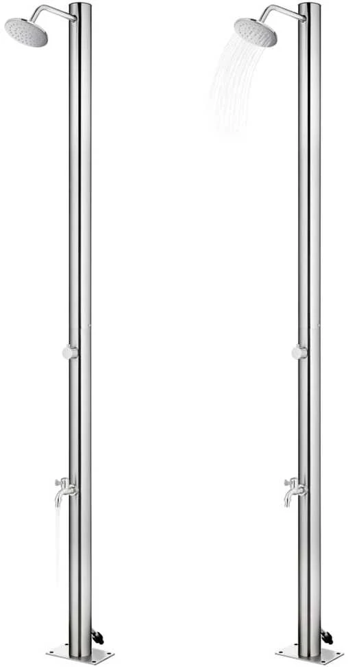 Sodo dušas su pilku pagrindu, 220cm, nerūdijantis plienas