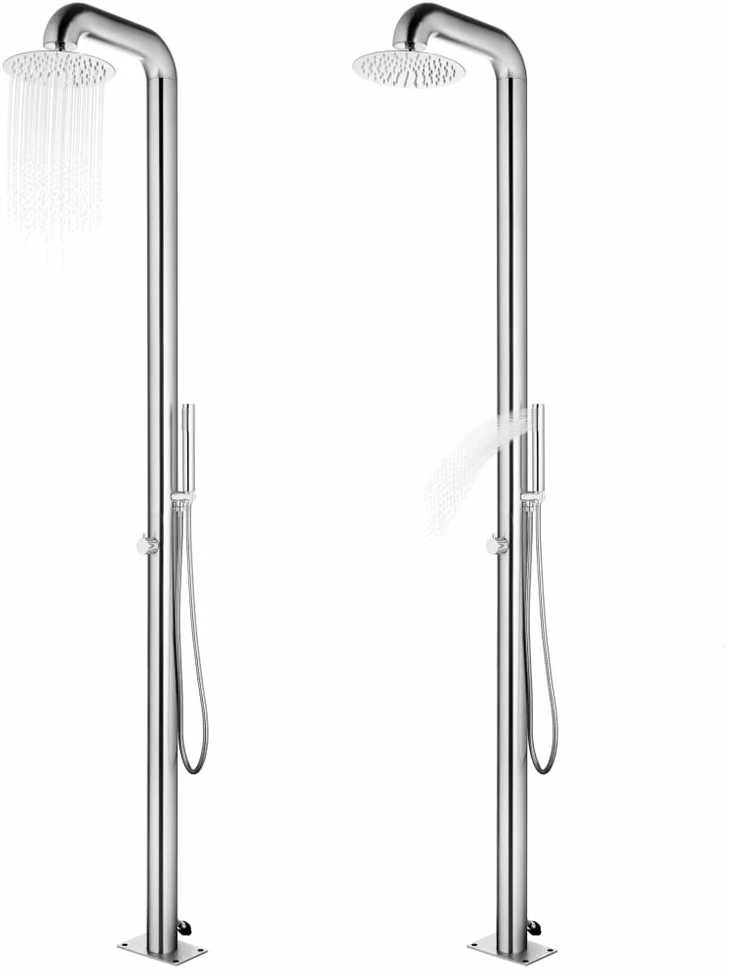 Sodo dušas su pilku pagrindu, 230cm, nerūdijantis plienas