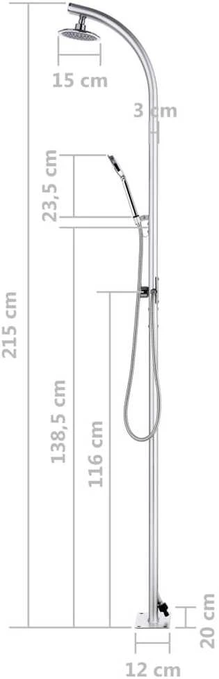 Sodo dušas su rudu pagrindu, 220cm, aliuminis (315943+48202)