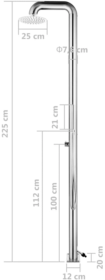 Sodo dušas su rudu pagrindu, 230cm, nerūdijantis plienas