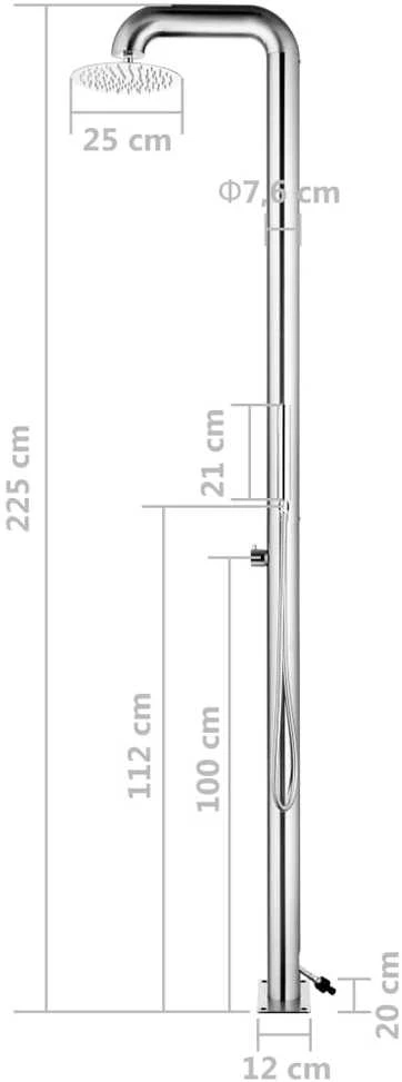 Sodo dušas su rudu pagrindu, 230cm, nerūdijantis plienas
