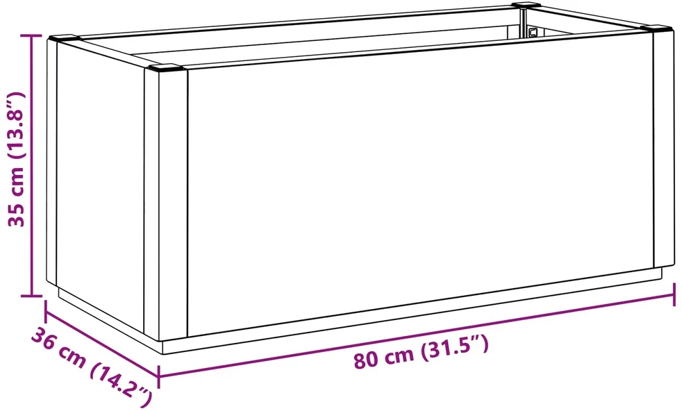 Sodo gėlių dėžutė Žalia 80 x 36 x 35 cm PP