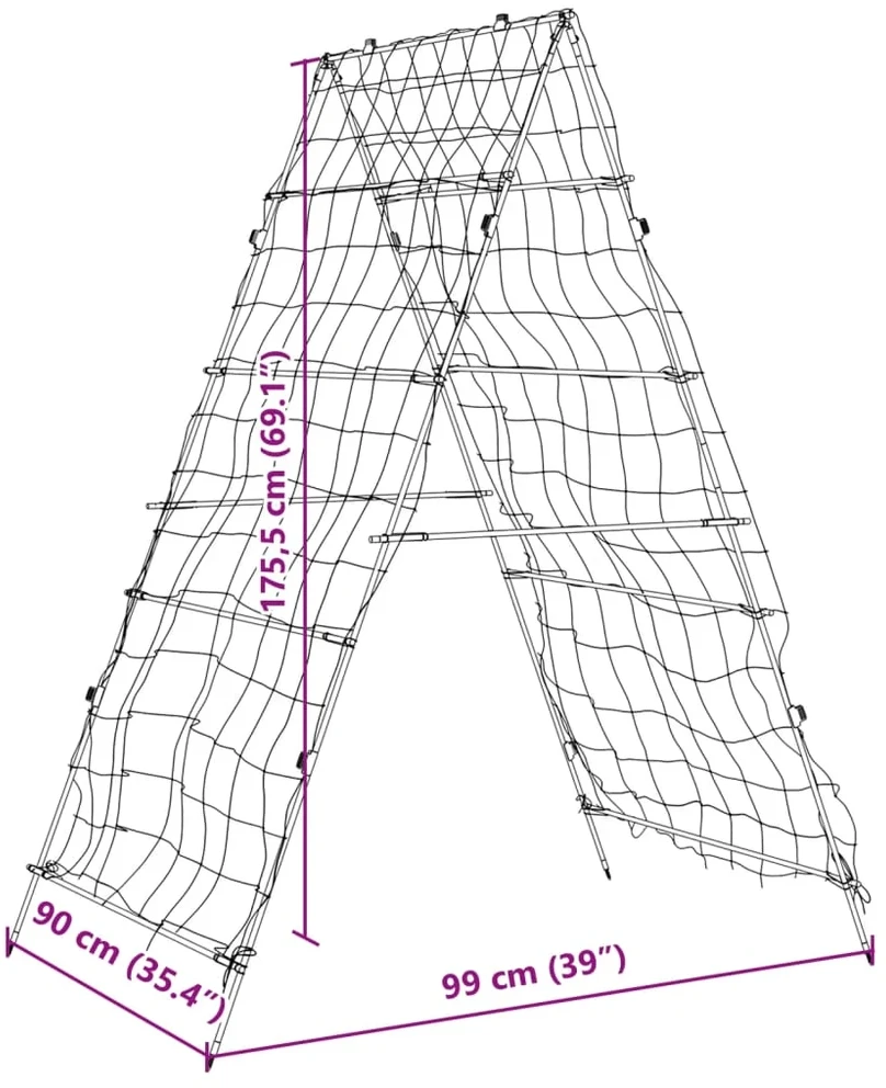 Sodo grotelės vijokliniams augalams, 99x90x175,5cm, plienas