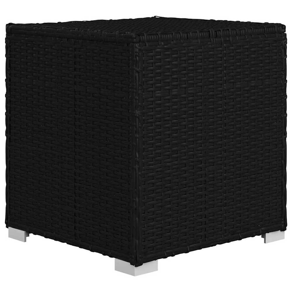 Sodo gultai su pagalve 3 pcs Juoda Poli ratanas
