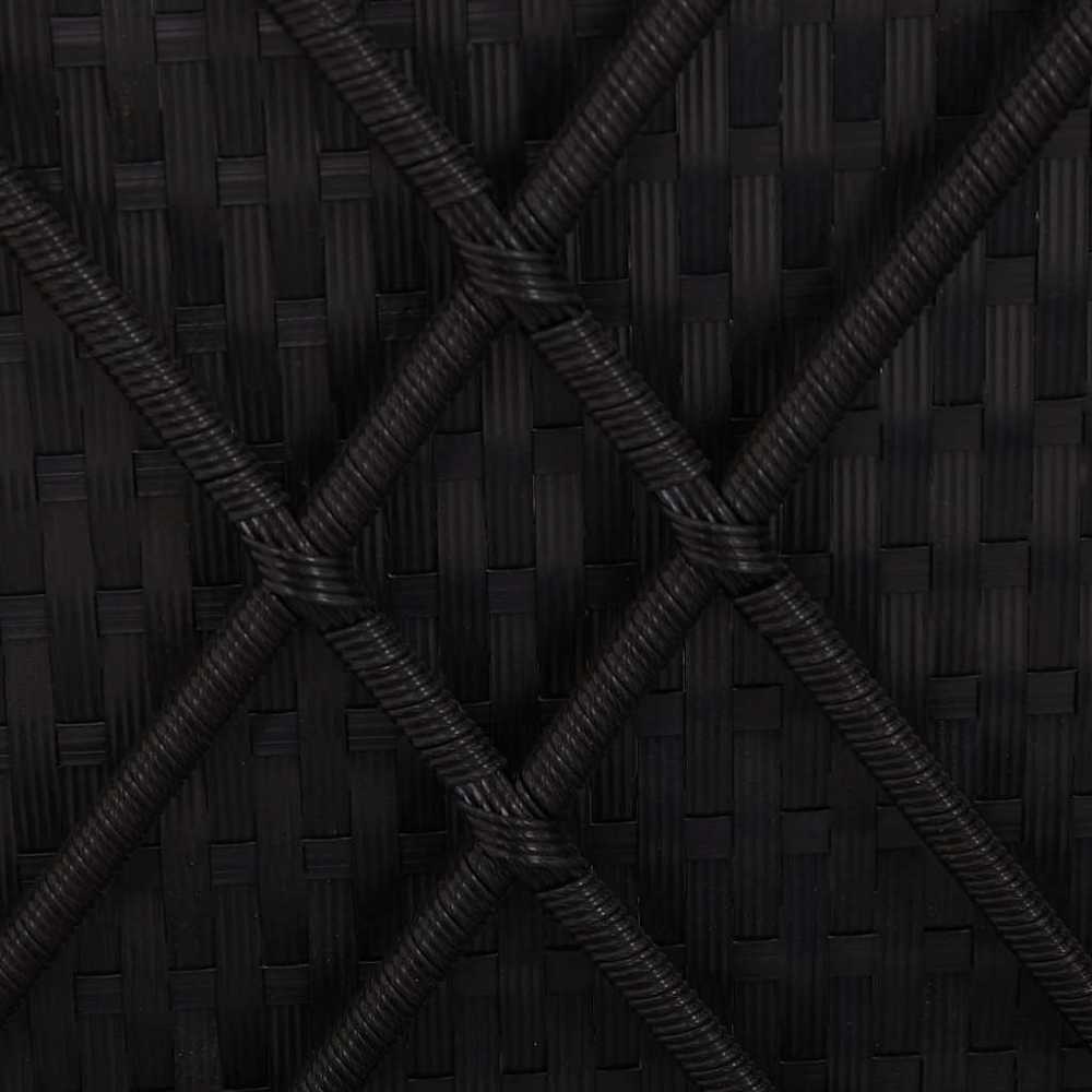 Sodo gultai su pagalve 3 pcs Juoda Poli ratanas