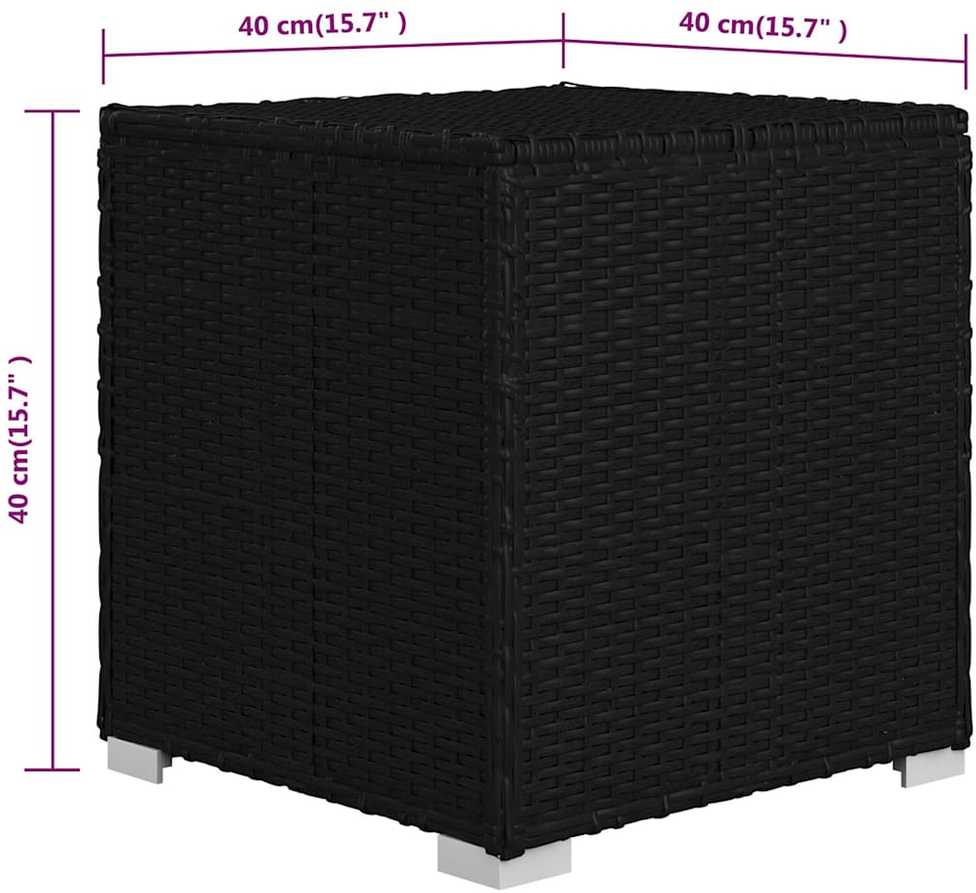 Sodo gultai su pagalve 3 pcs Juoda Poli ratanas