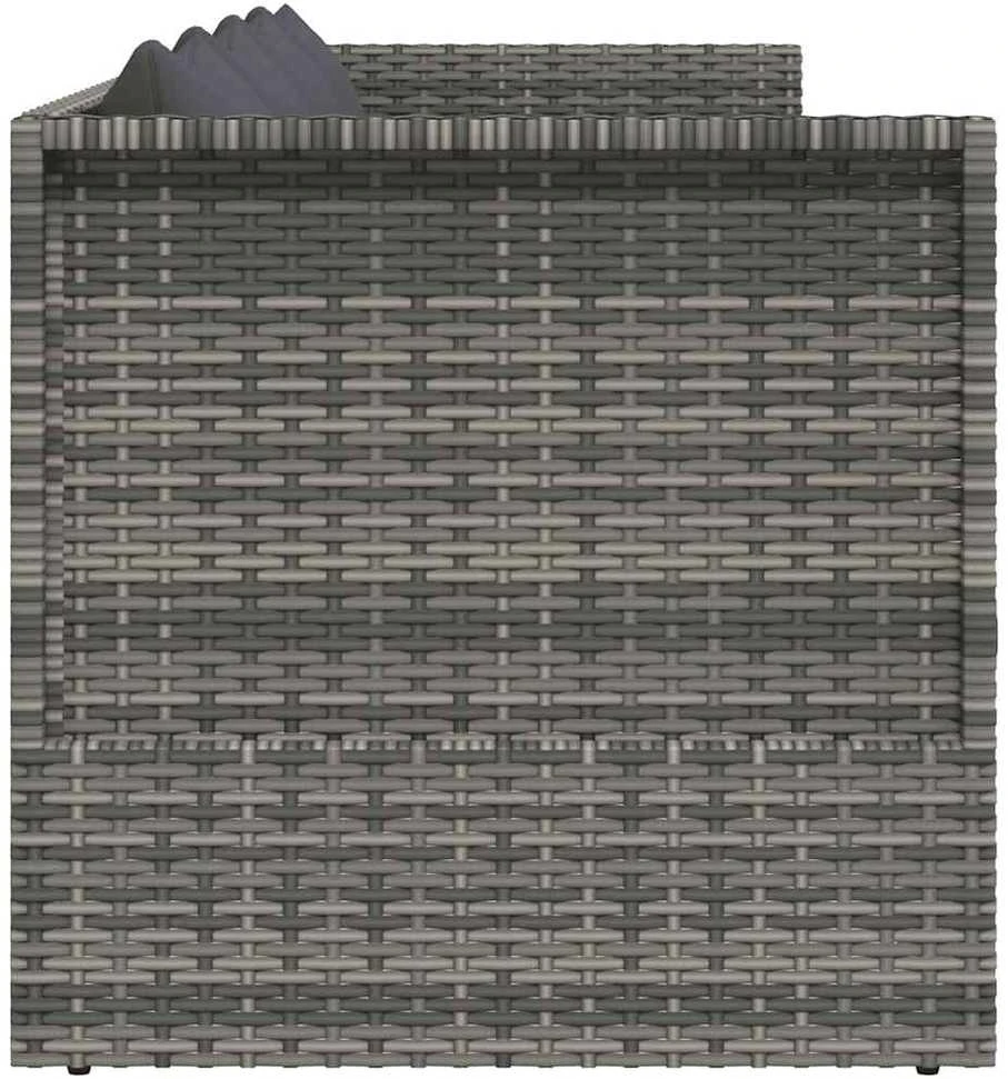 Sodo gultas, pilkas, 200x60 cm, poliratanas