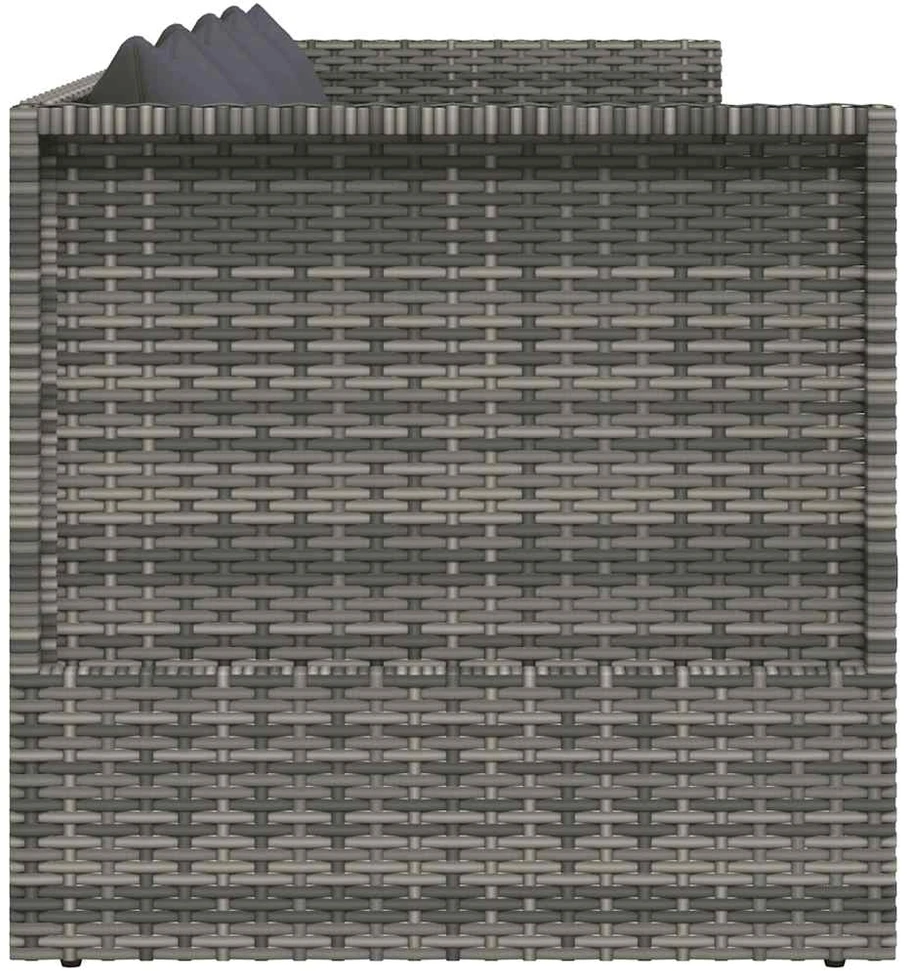 Sodo gultas, pilkas, 200x60 cm, poliratanas