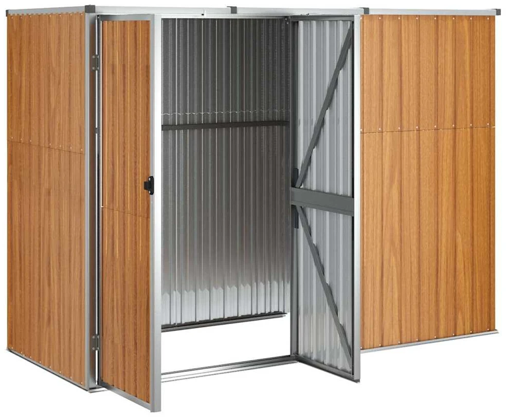 Sodo įrankių pašiūrė, ruda, 225x89x161cm, galvanizuotas plienas