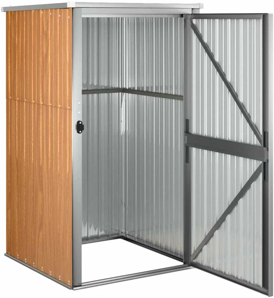 Sodo įrankių pašiūrė, ruda, 88x89x161cm, galvanizuotas plienas