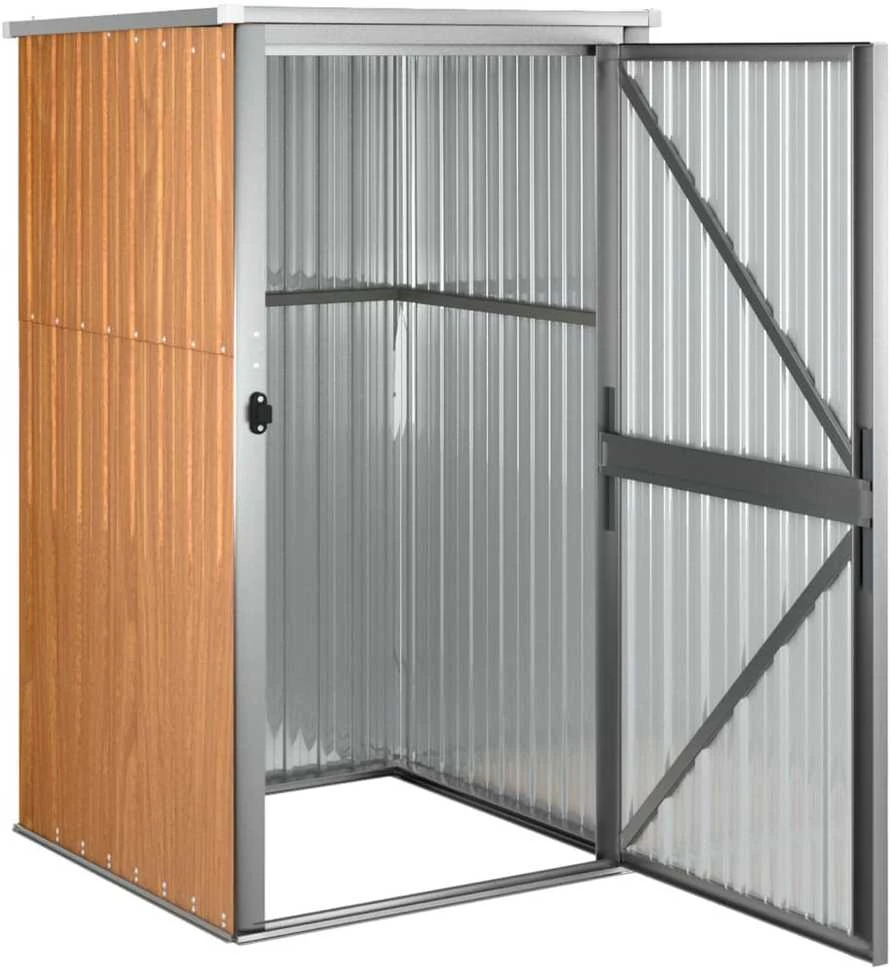 Sodo įrankių pašiūrė, ruda, 88x89x161cm, galvanizuotas plienas