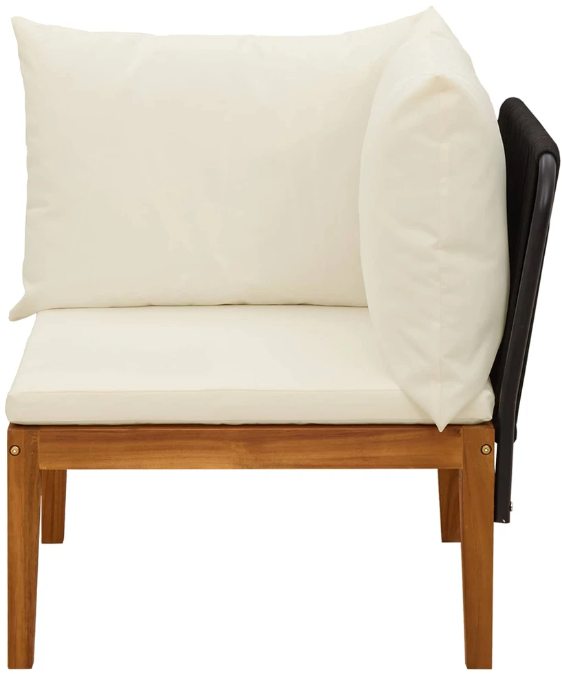 Sodo kampinė sofa su pagalvėlėmis Natūrali