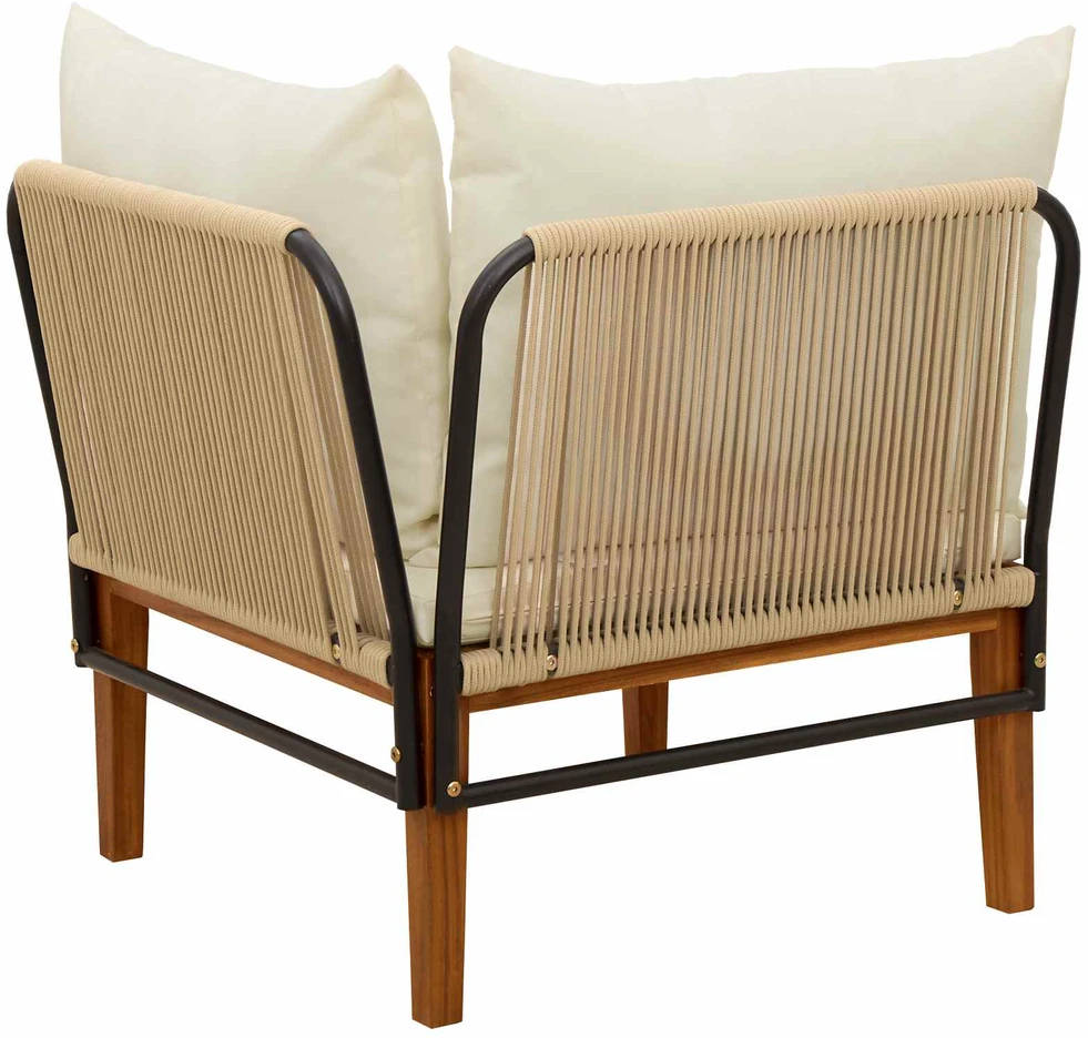 Sodo kampinė sofa su pagalvėlėmis Natūrali