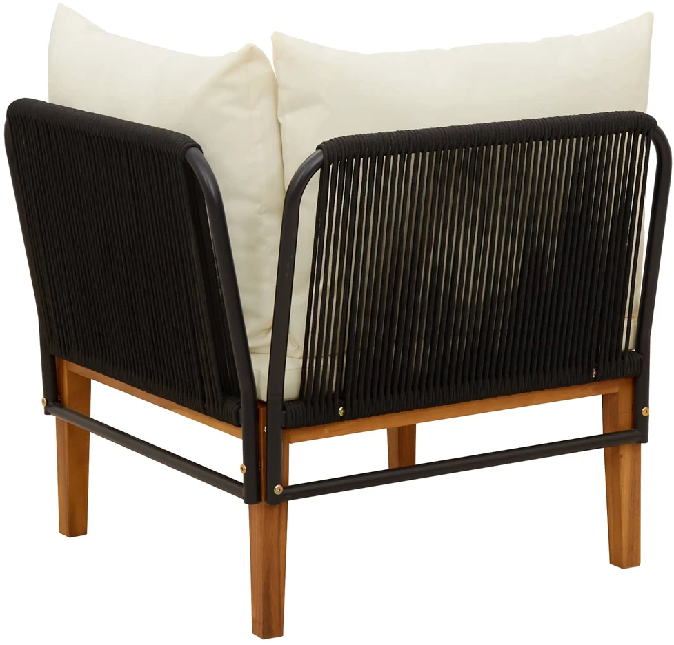 Sodo kampinė sofa su pagalvėlėmis Natūrali