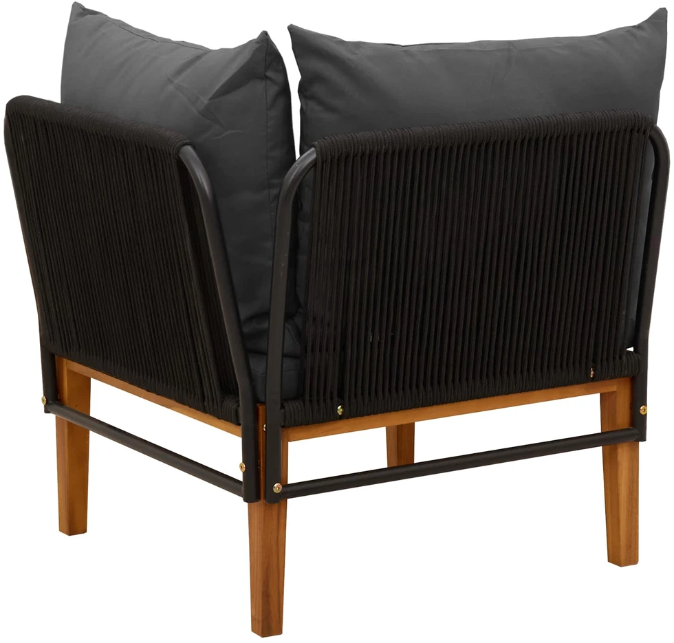 Sodo kampinė sofa su pagalvėlėmis Natūrali