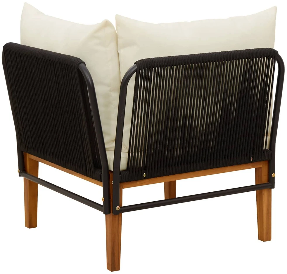 Sodo kampinė sofa su pagalvėlėmis Natūrali