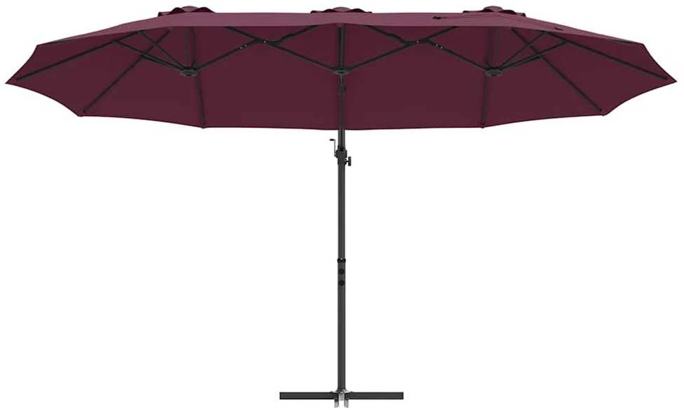 Skėtis nuo saulės Bordo raudona 372 x 198 x 243 cm