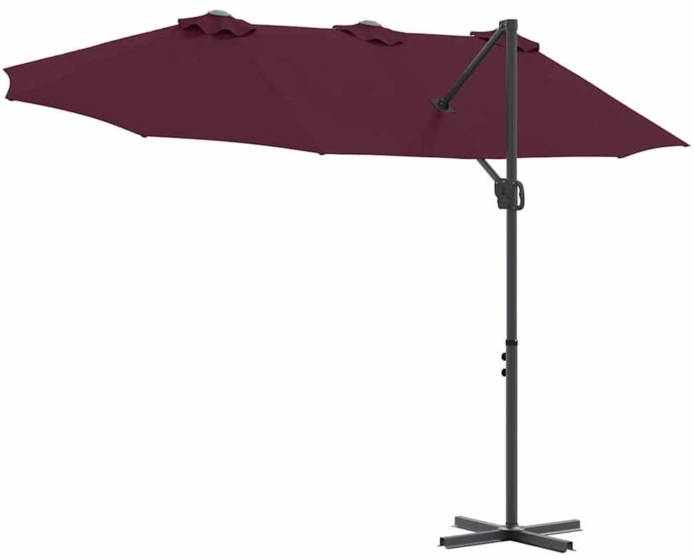 Skėtis nuo saulės Bordo raudona 372 x 198 x 243 cm