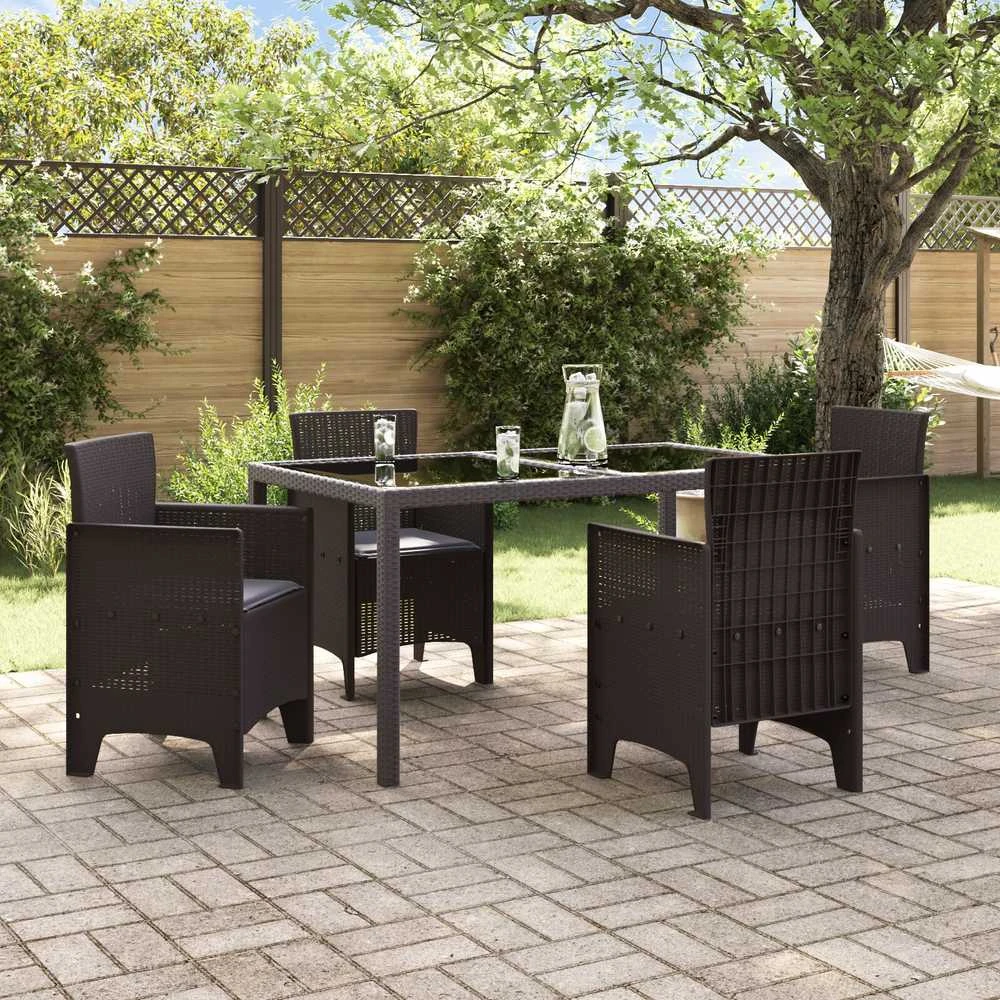 Sodo Kėdė 4 vnt. Ruda Polipropilenas