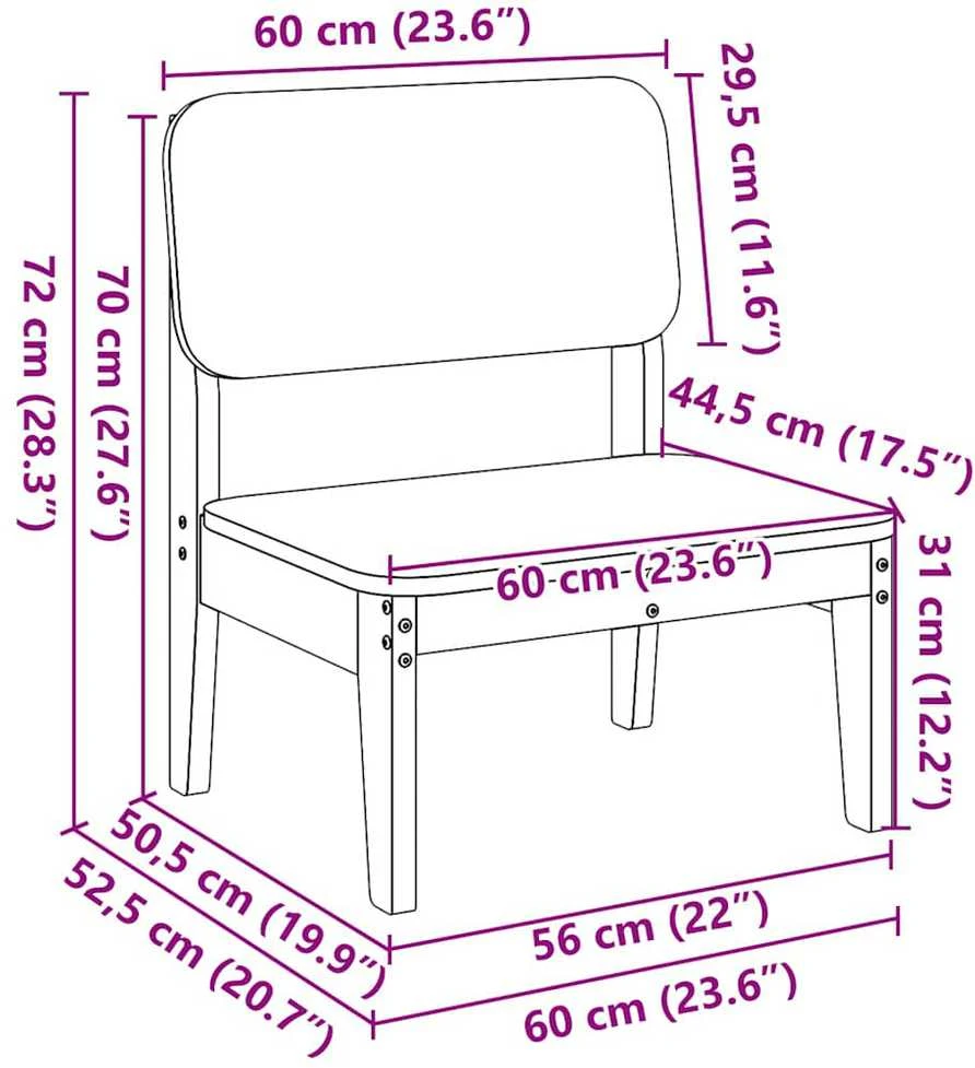 sodo kėdės 2 vnt Baltos 60x52,5x72 cm pušies masyvo