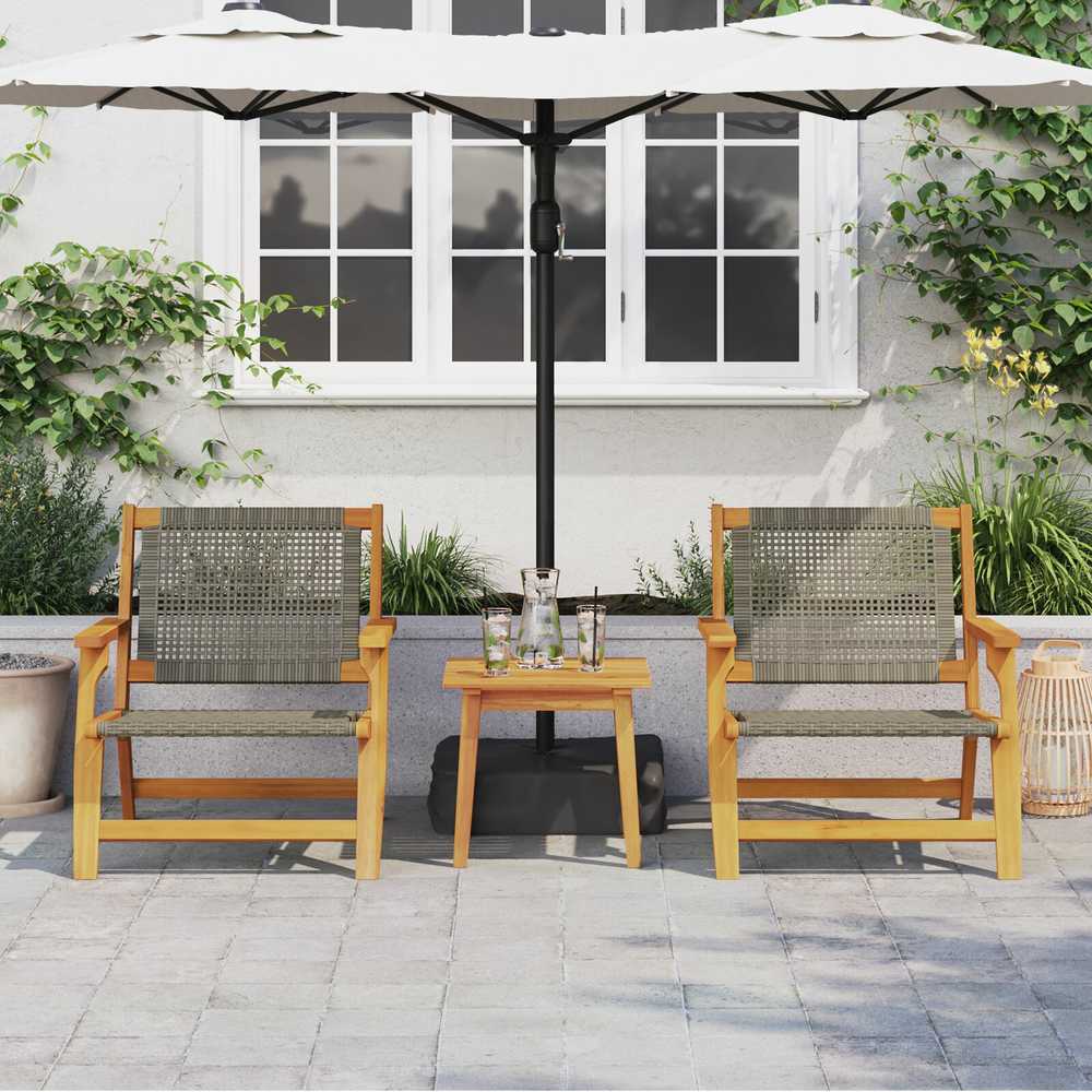 Sodo baldai 2 pcs Pilka 67 x 78 x 73 cm Kietos akacijos mediena