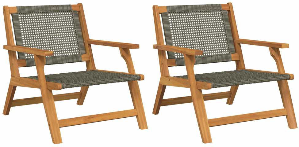 Sodo baldai 2 pcs Pilka 67 x 78 x 73 cm Kietos akacijos mediena
