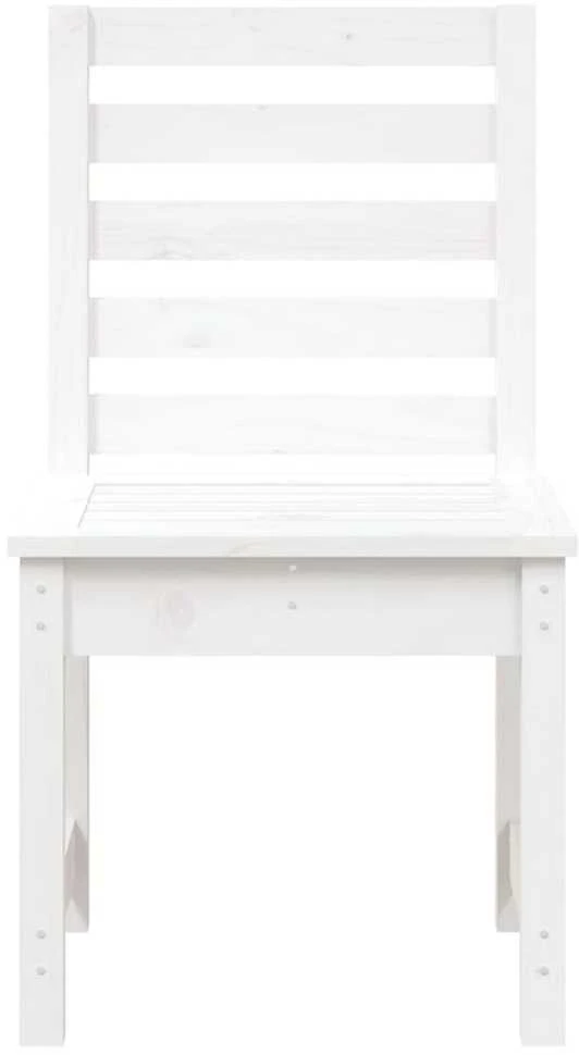 Sodo kėdės 2vnt. baltos 50x48x91,5cm pušies medienos masyvas
