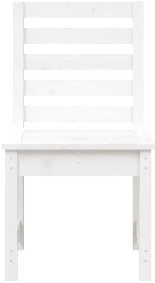 Sodo kėdės 2vnt. baltos 50x48x91,5cm pušies medienos masyvas