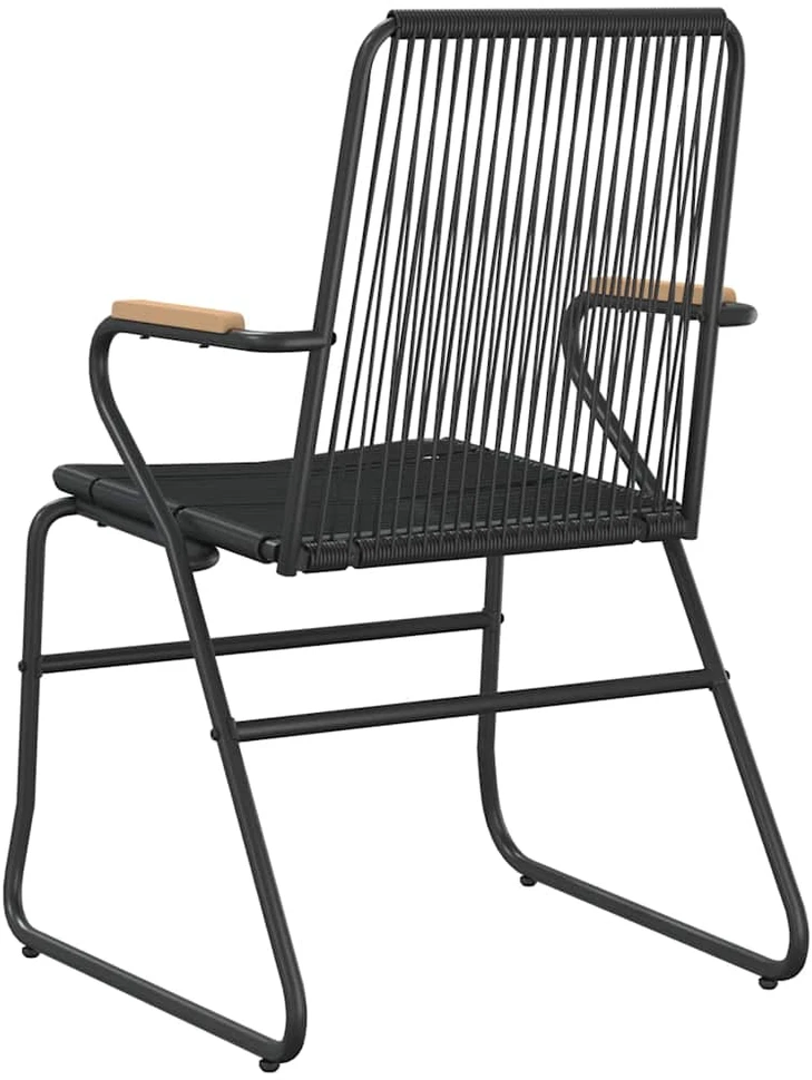 Sodo kėdės, 2vnt., juodos spalvos, 58x59x85,5cm, PVC ratanas