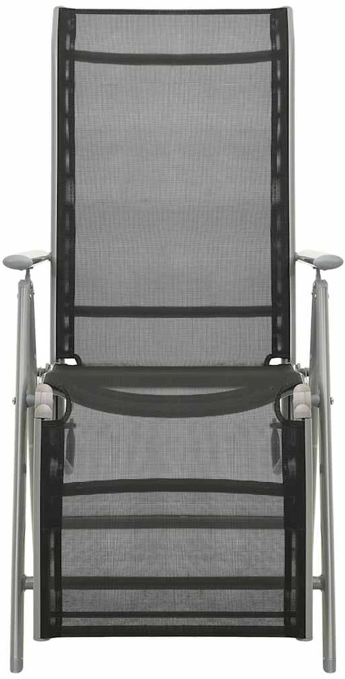 Sodo kėdės, 2vnt., sidabrinės, tekstilenas ir aliuminis