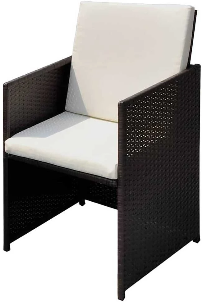 Sodo kėdės 3 pcs Ruda 56 x 52 x 87 cm Poli ratanas