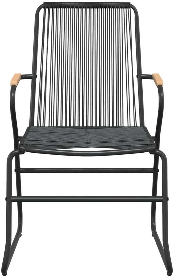 Sodo kėdės, 4vnt., juodos spalvos, 58x59x85,5cm, PVC ratanas