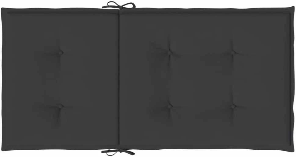 Sodo kėdės pagalvėlės, 2vnt., juodos, 100x50x3cm, audinys