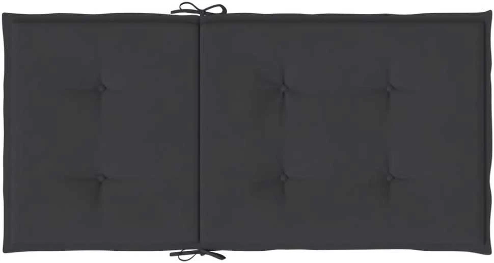 Sodo kėdės pagalvėlės, 2vnt., juodos, 100x50x3cm, audinys